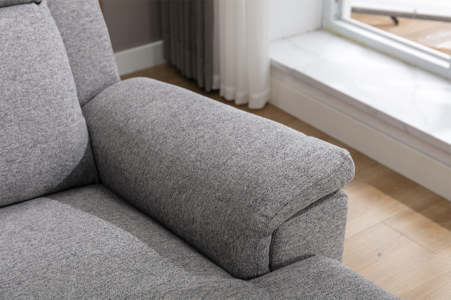 RC-7088 Tissu de polyester épais manuel canapé sectionnel inclinable avec des accoudoirs et coussins chaise