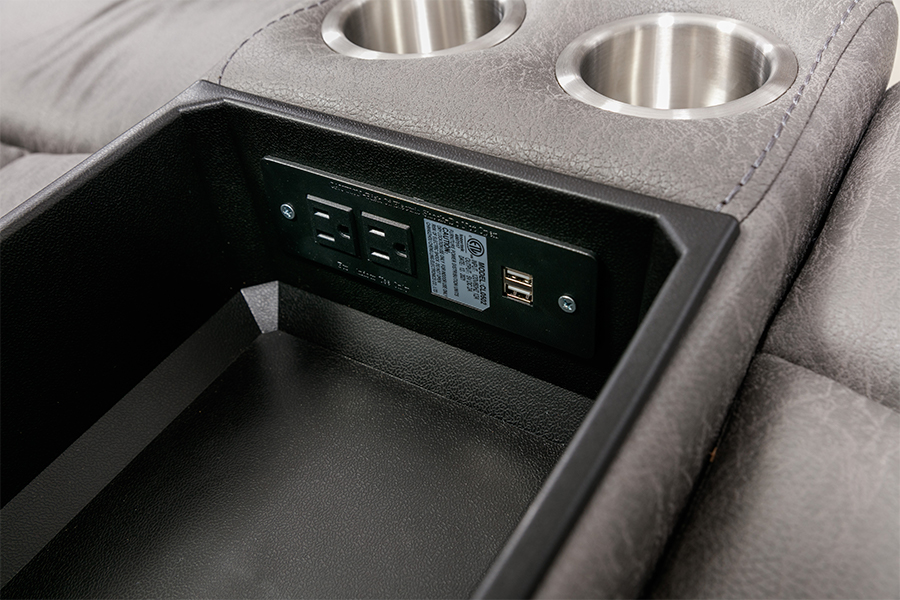 RC-7756 Polyester Tech Fabric Manual Recclining Lodceat with Console